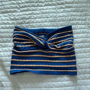 Aerie Blue and Orange Striped Tube Top
